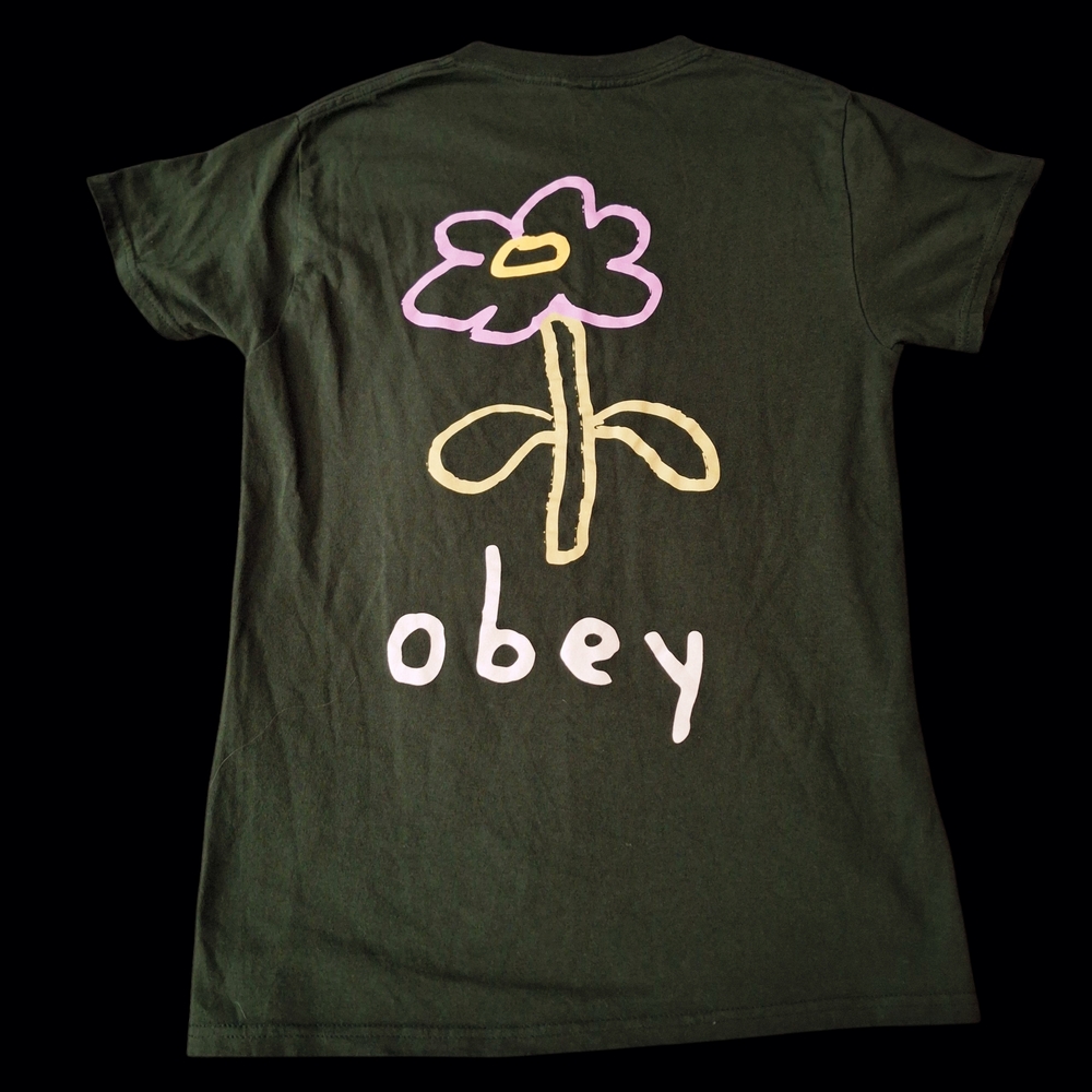 Obey Green Flower Shirt